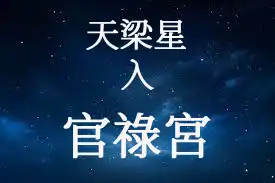 天梁星在官祿宮/事業宮