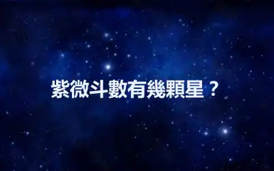 紫微斗數有幾顆星？