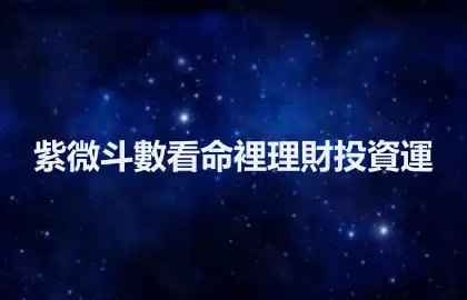 紫微斗數看命裡理財投資運