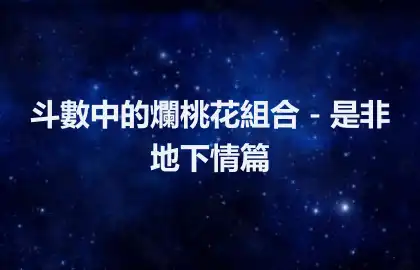 斗數中的爛桃花組合－是非地下情篇