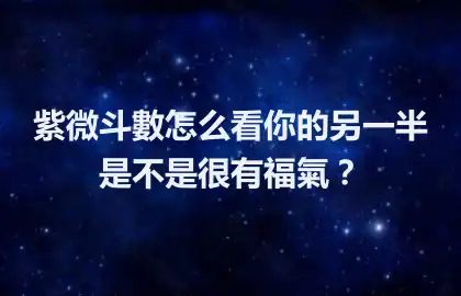紫微斗數怎么看你的另一半是不是很有福氣？